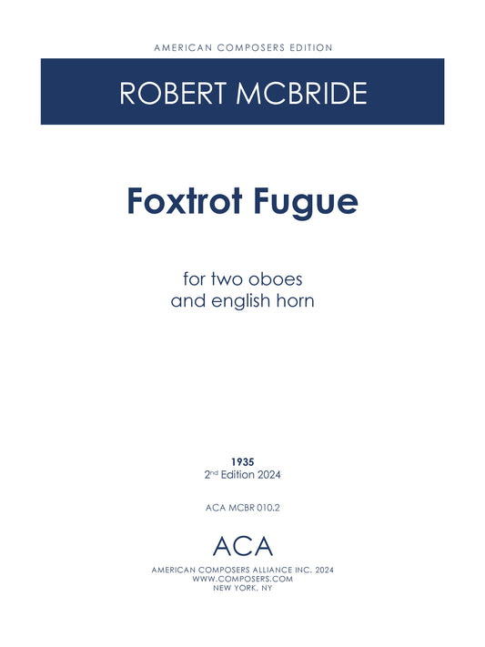 Foxtrot Fugue For Two Oboes And English Horn