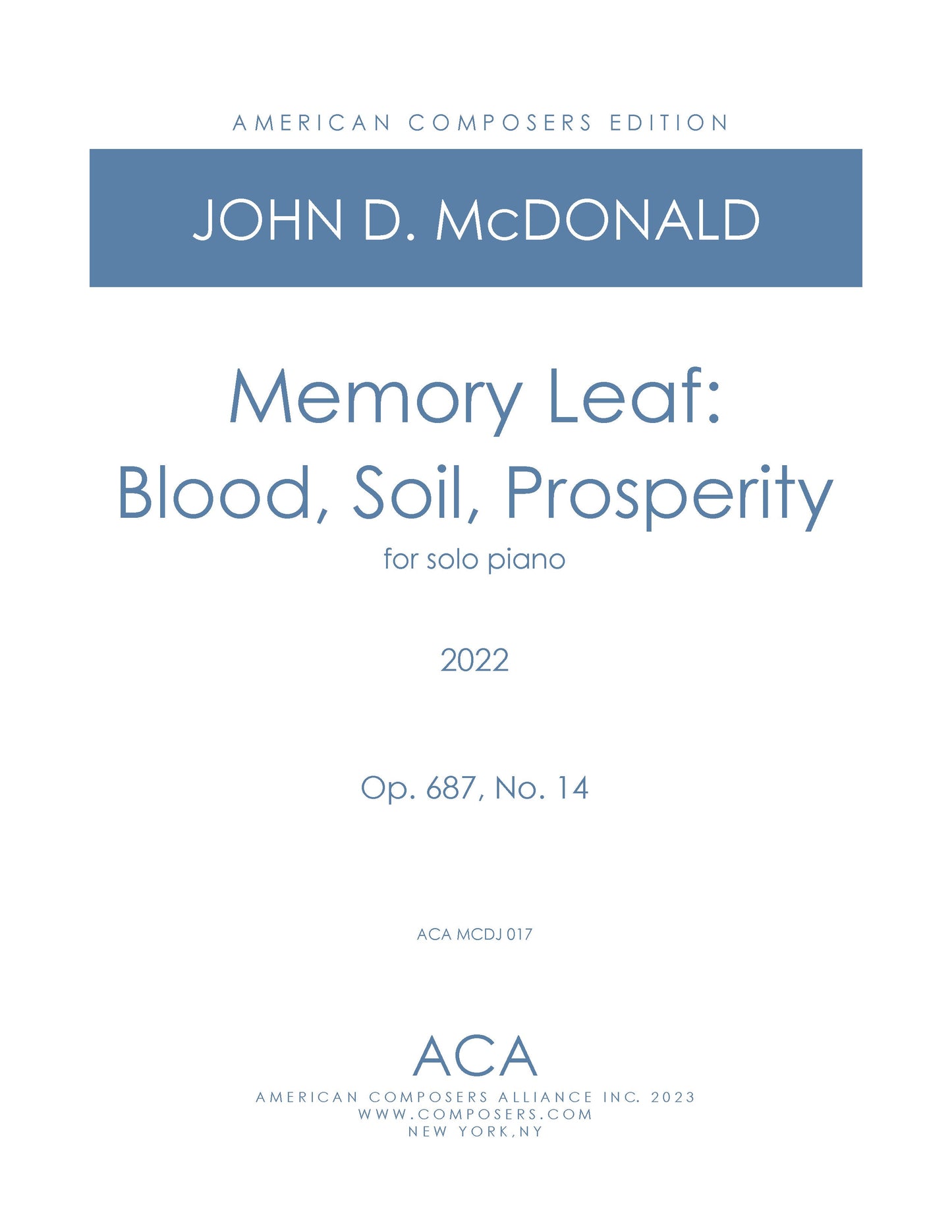 Memory Leaf: Blood, Soil, Prosperity