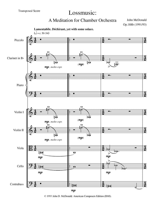 Lossmusic: A Meditation for Chamber Orchestra