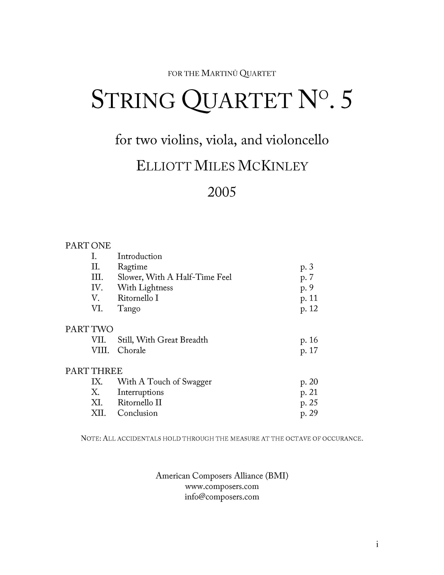 String Quartet No. 5