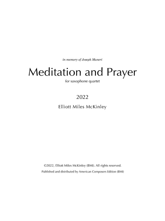 Meditation and Prayer