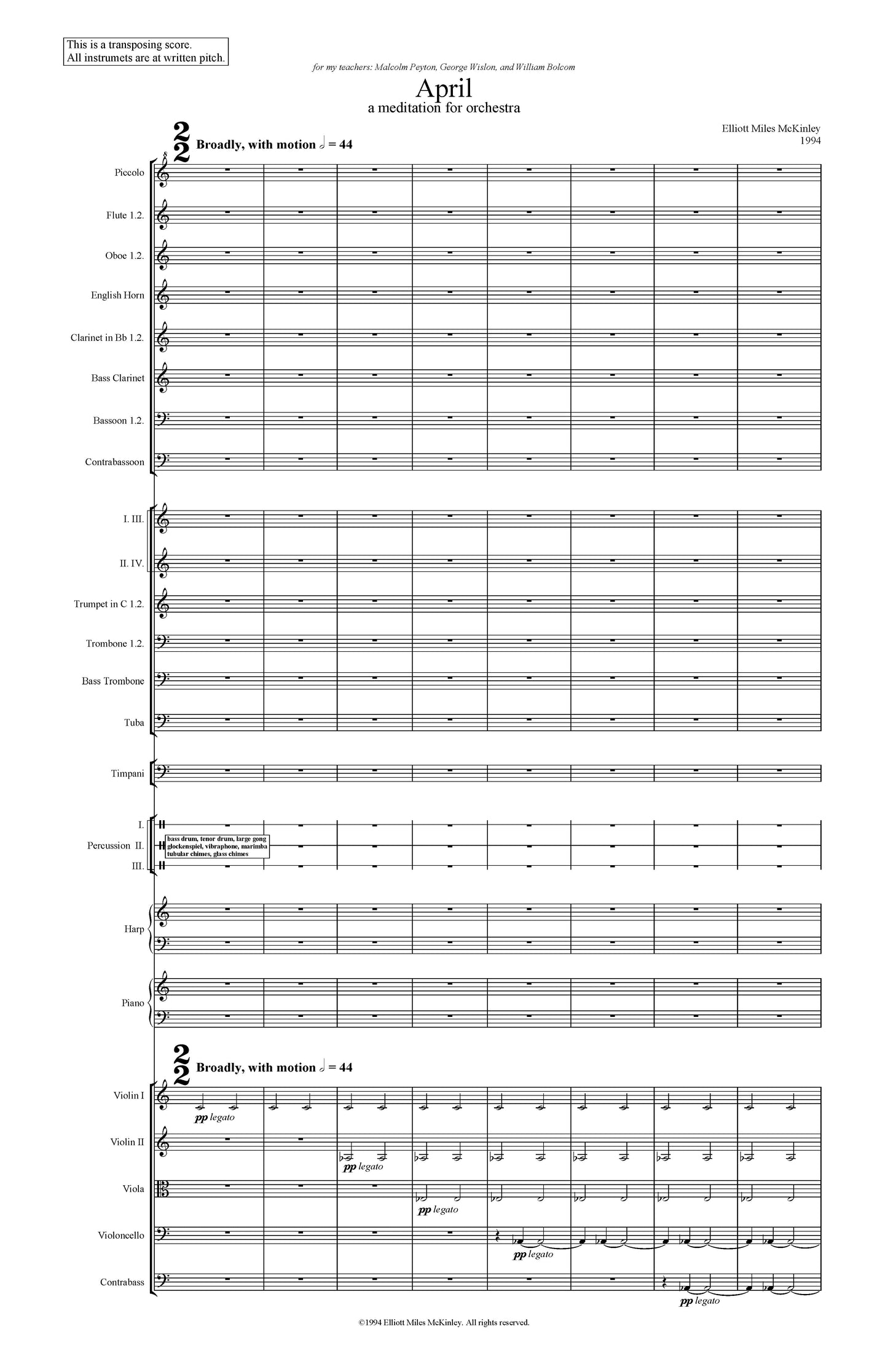 April - a meditation for orchestra