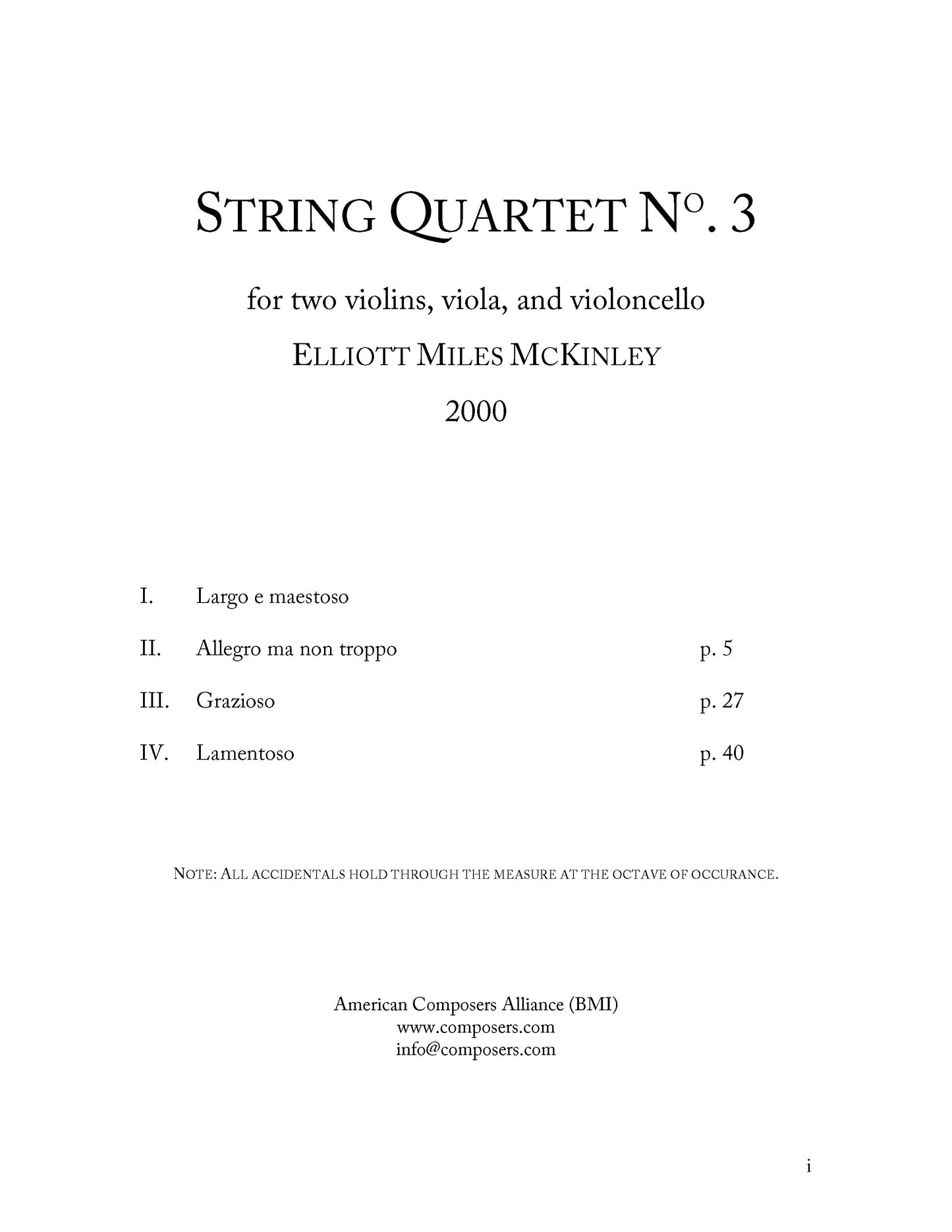 String Quartet No. 3