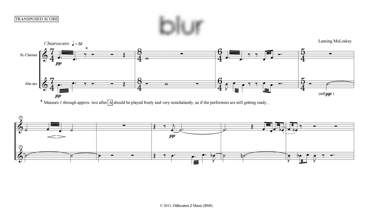 BLUR (alto sax & clarinet version)