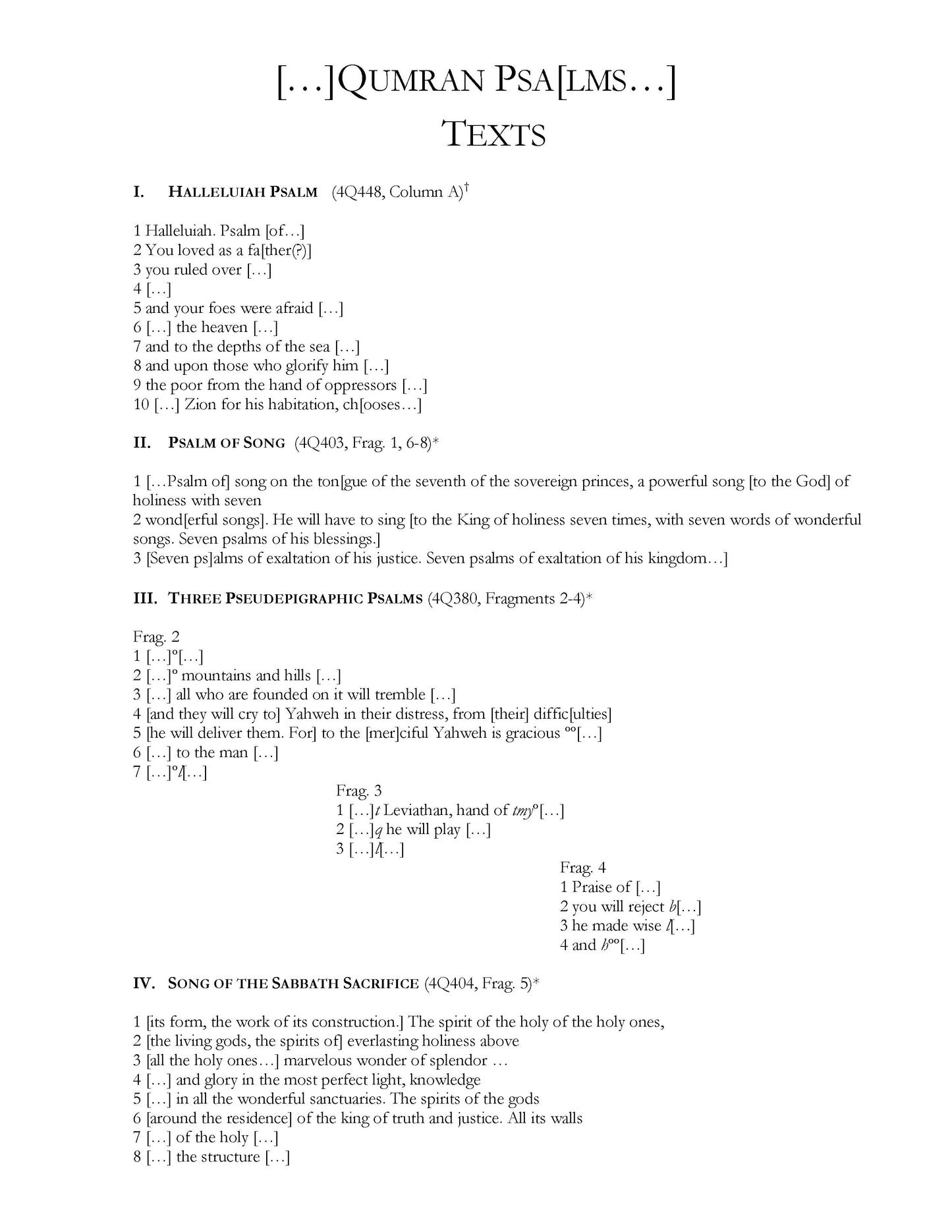 Qumran Psalms