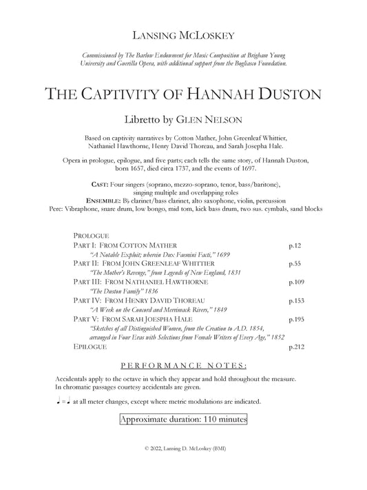 Captivity of Hannah Duston, The