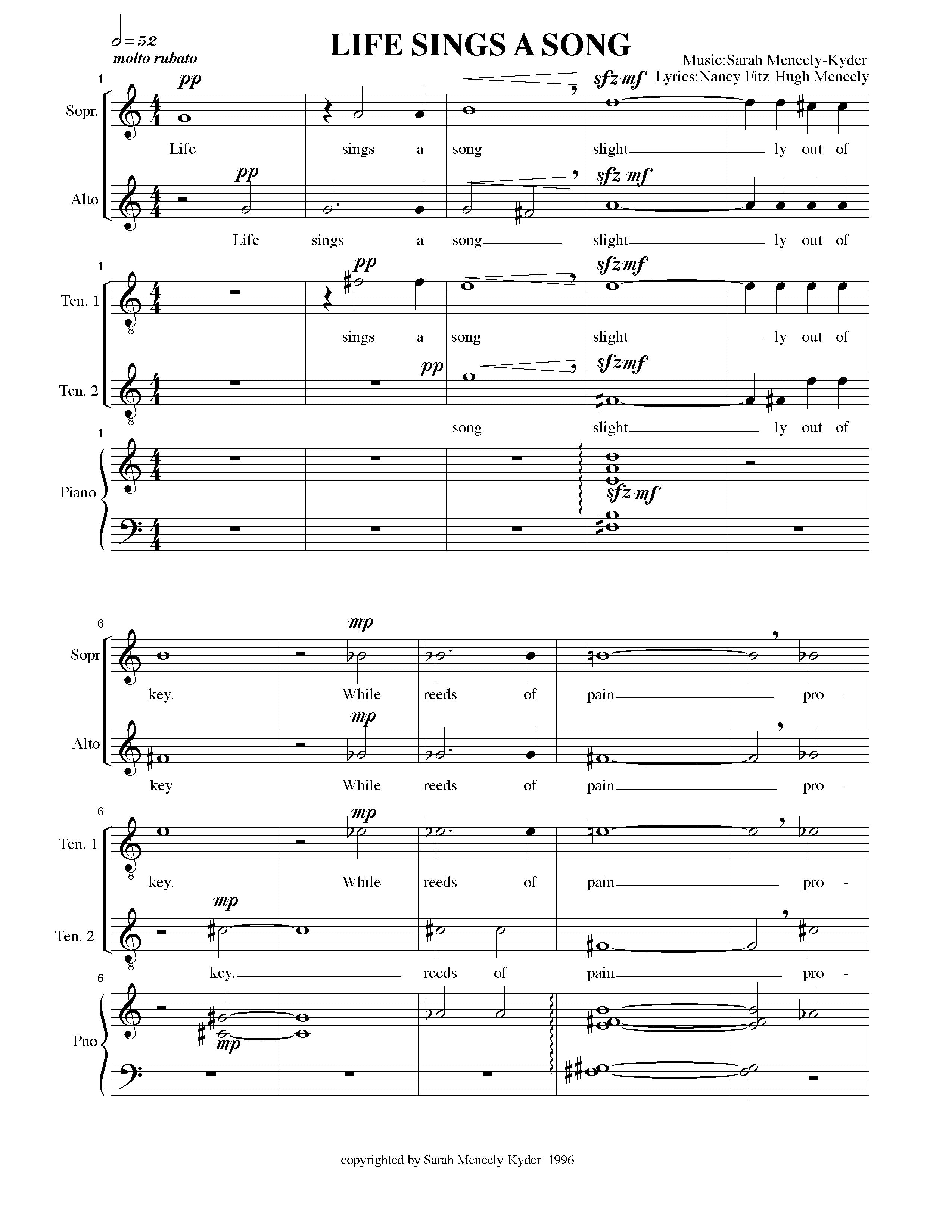 Life Sings A Song – American Composers Alliance
