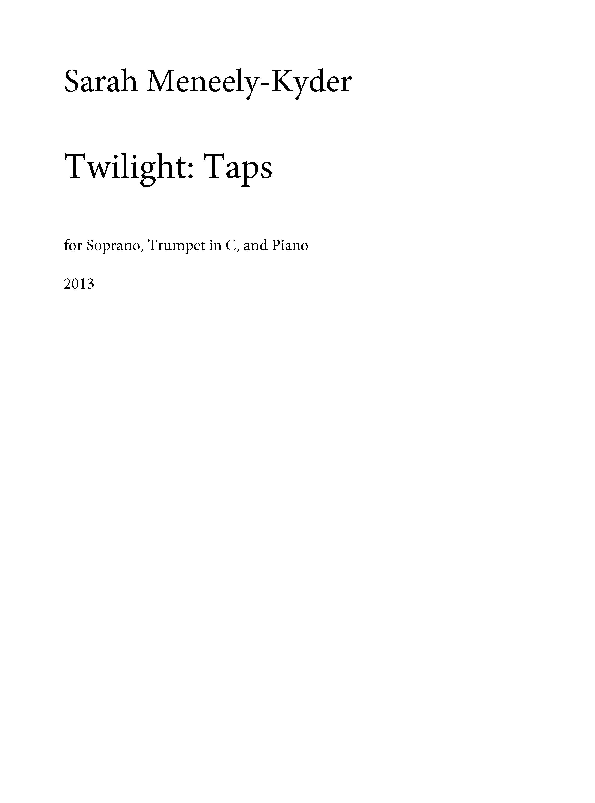Twilight - Taps – American Composers Alliance