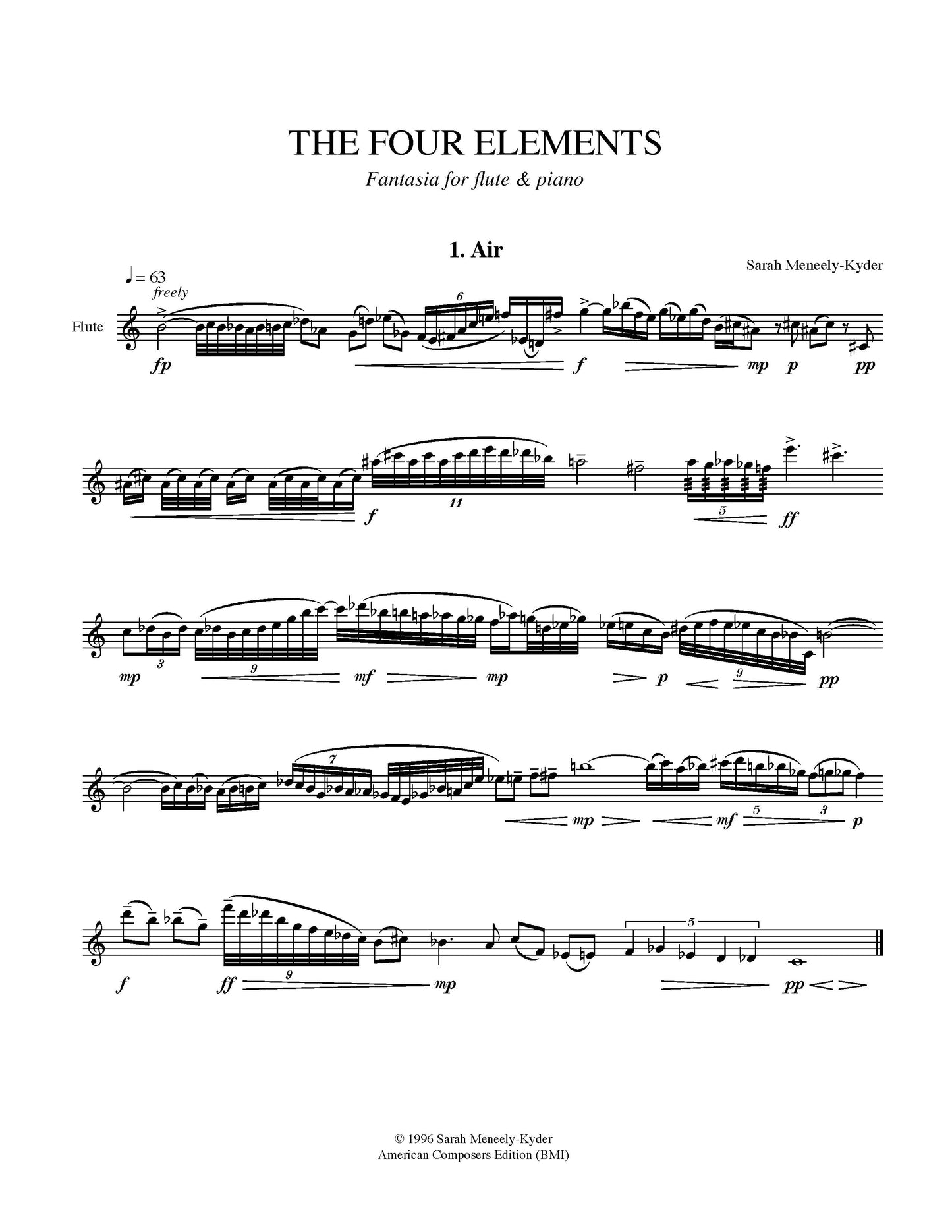 Four Elements: Fantasia For Flute And Piano