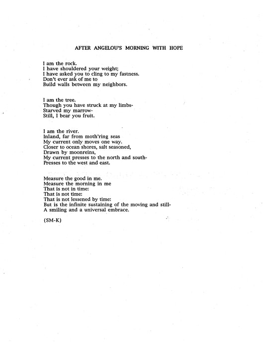 After Angelou's Morning With Hope