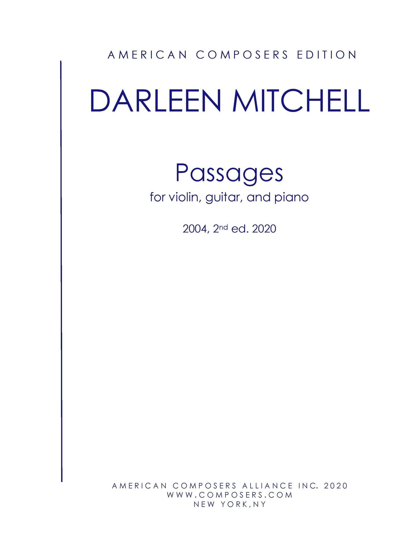 Passages (for violin, guitar, and piano)