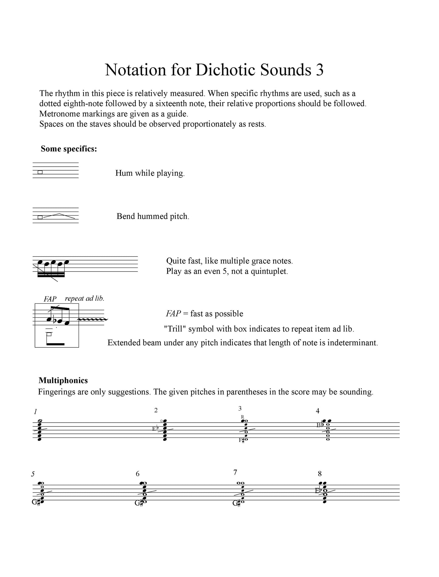 Dichotic Sounds 3 - For Bass Clarinet