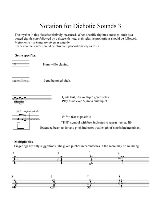 Dichotic Sounds 3 - For Bass Clarinet