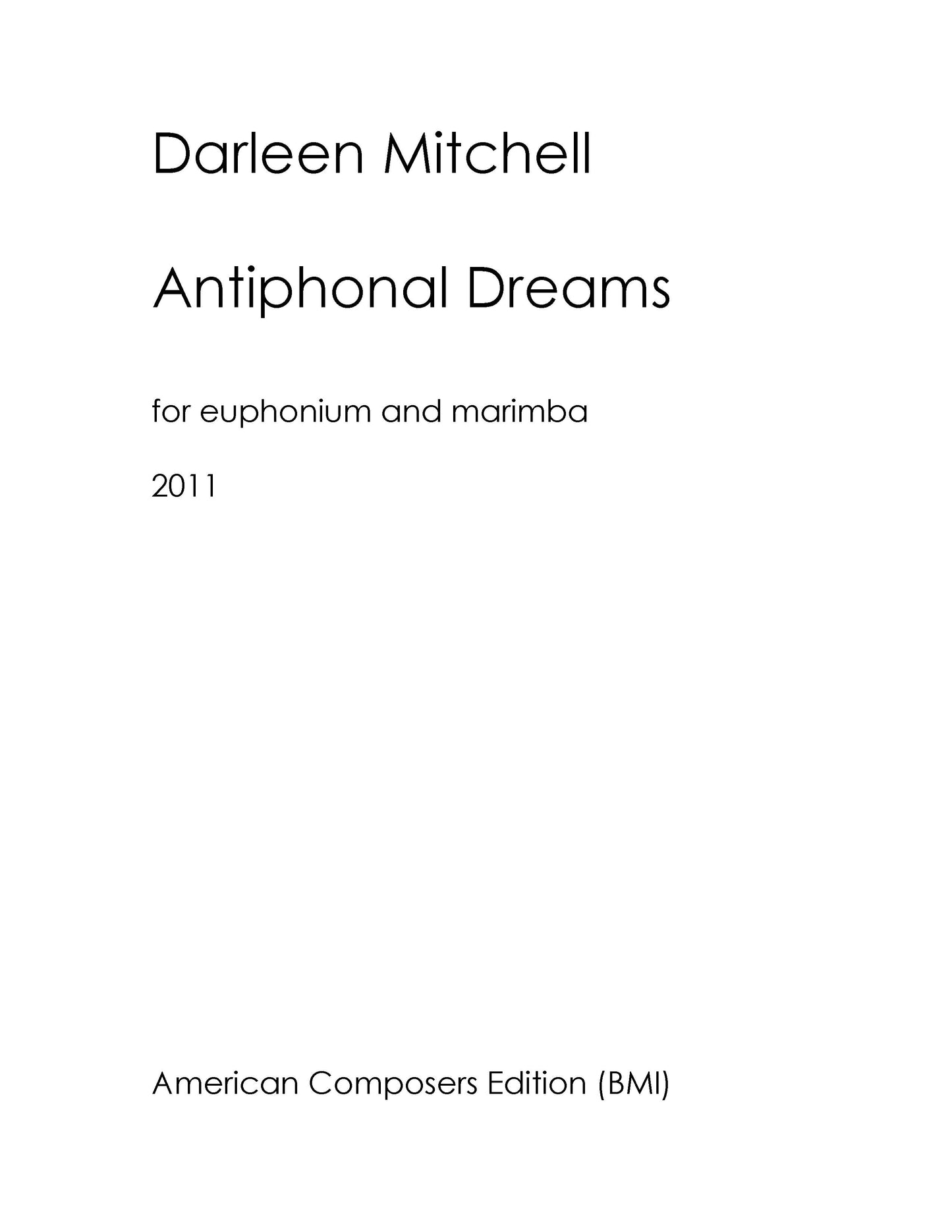 Antiphonal Dreams Euph Mar