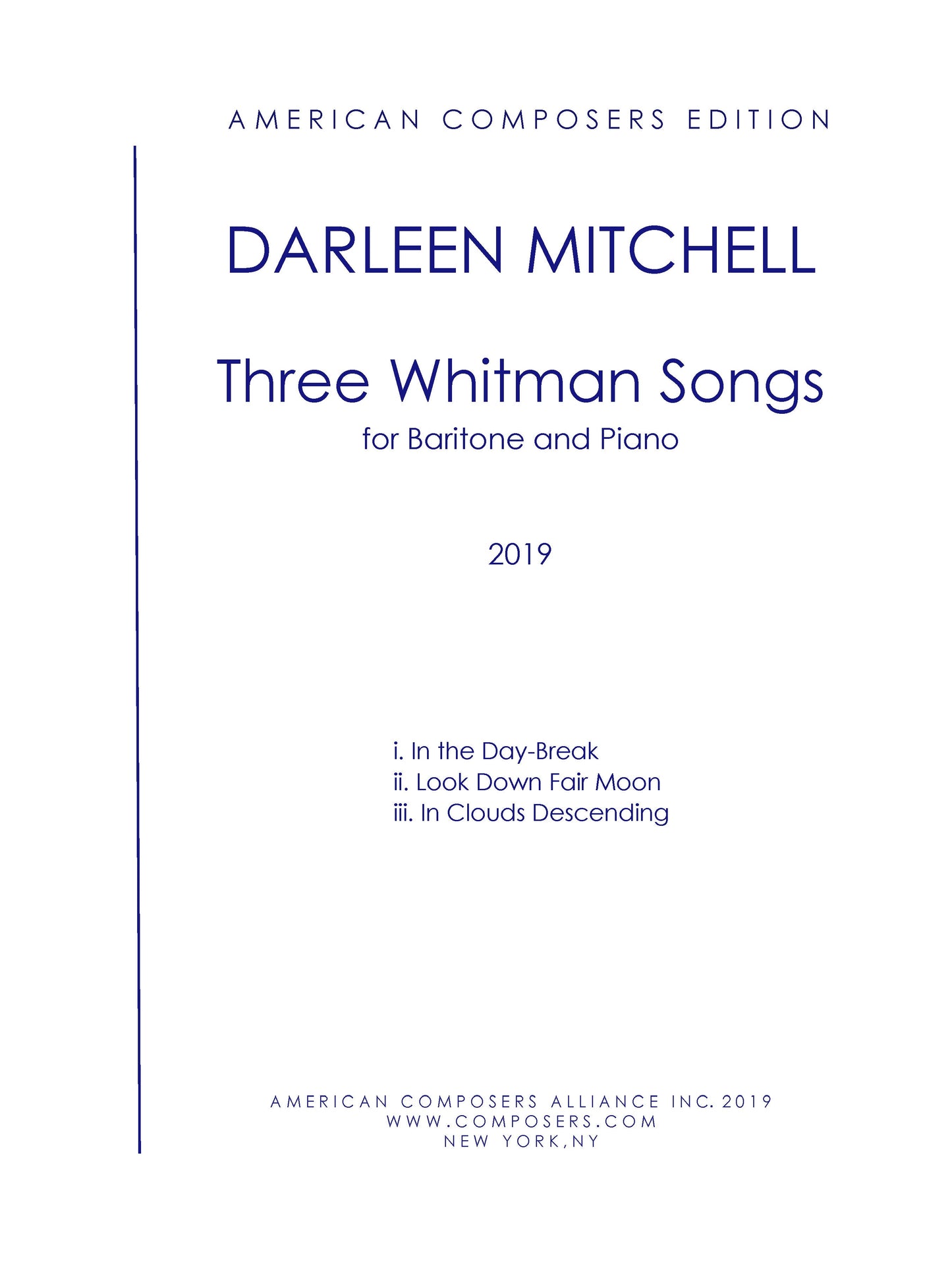 Three Walt Whitman Songs