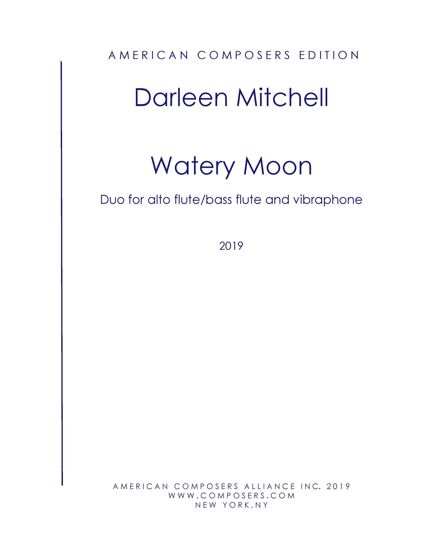 Watery Moon for Alto Flute Doubling Bass Flute and Vibraphone