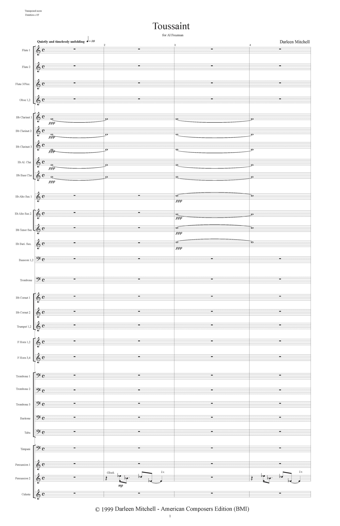 TOUSSAINT II FOR TROMBONE SOLO AND CONCERT BAND