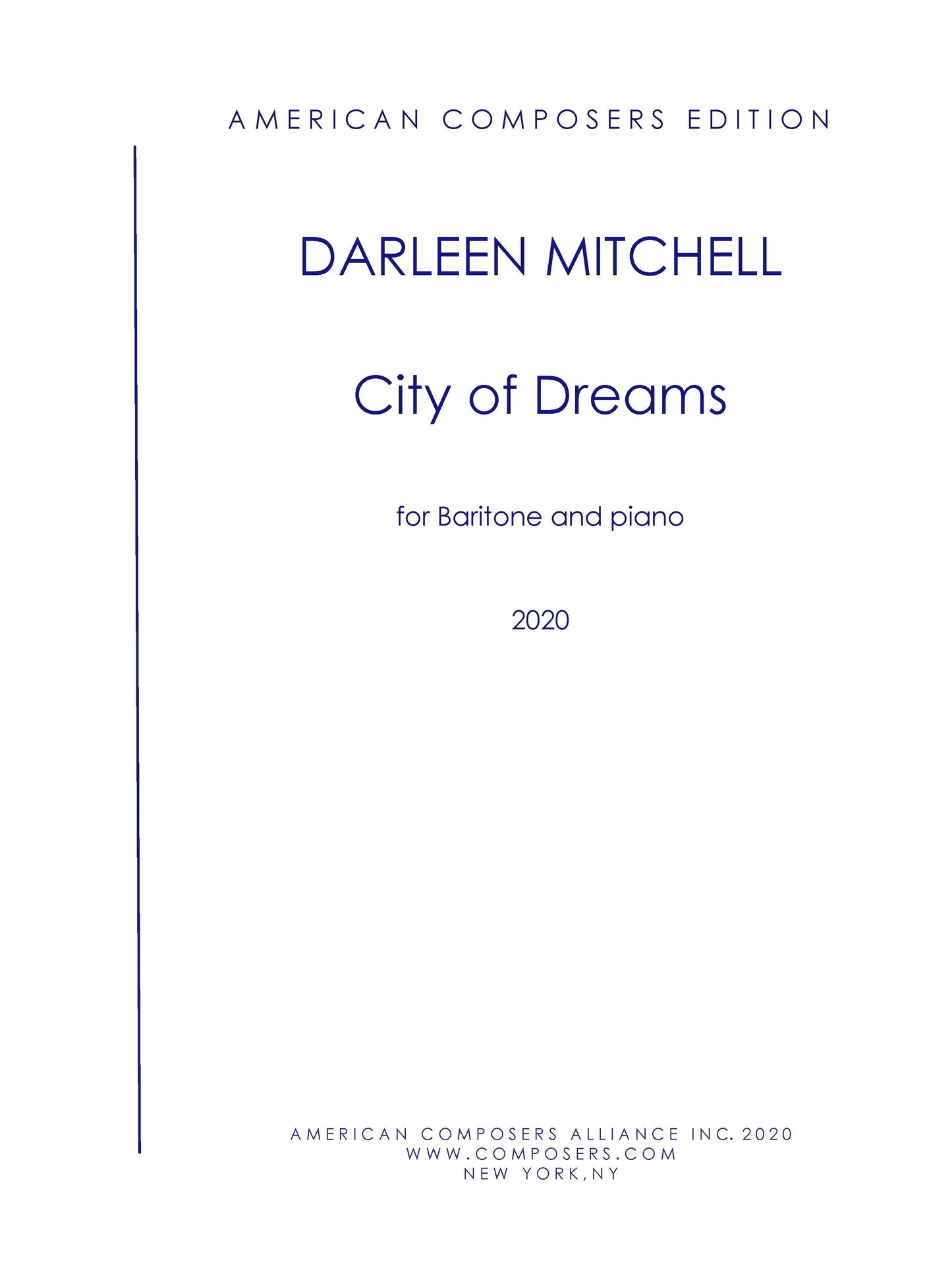 City of Dreams (for Baritone and piano)