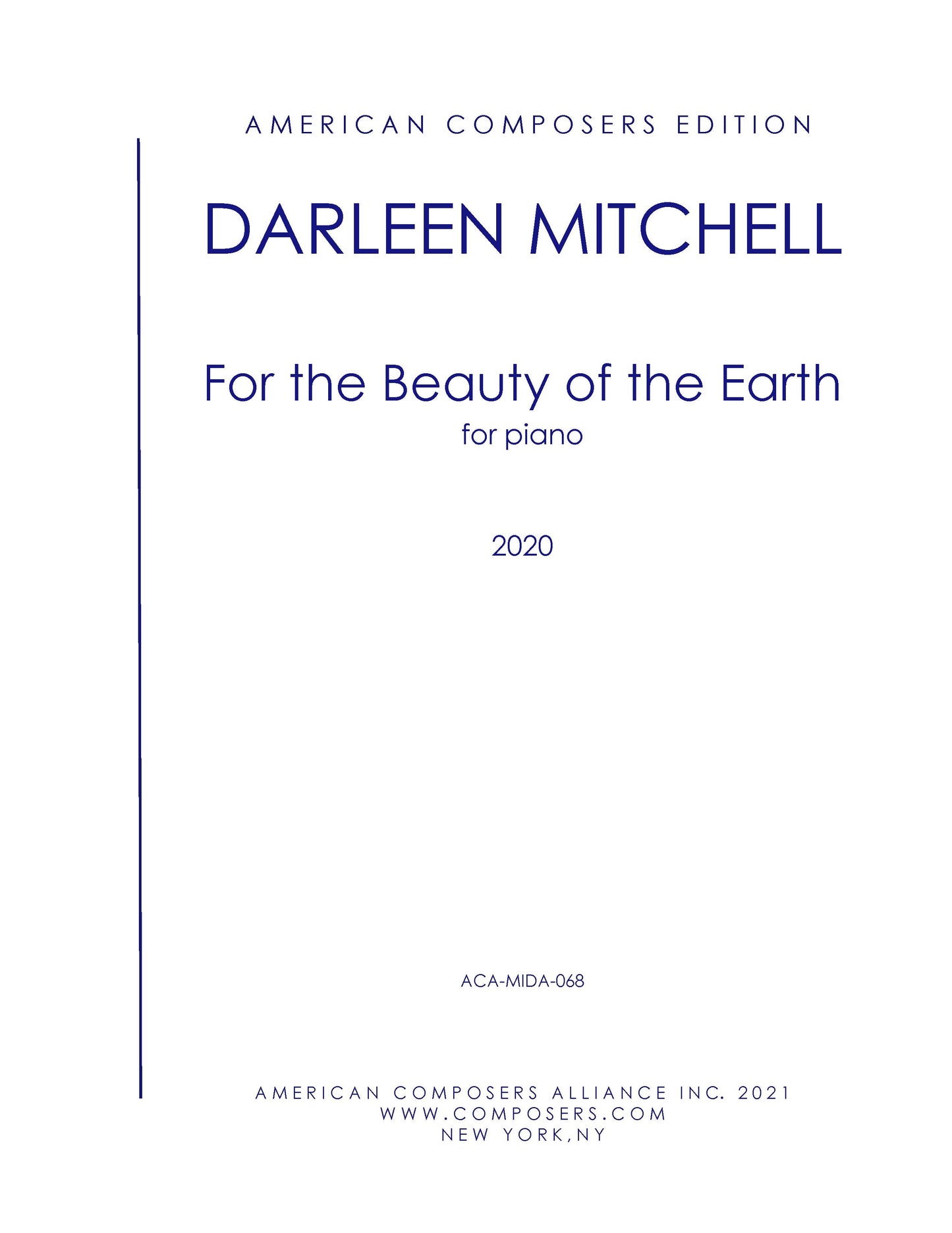 For the Beauty of the Earth - for Piano