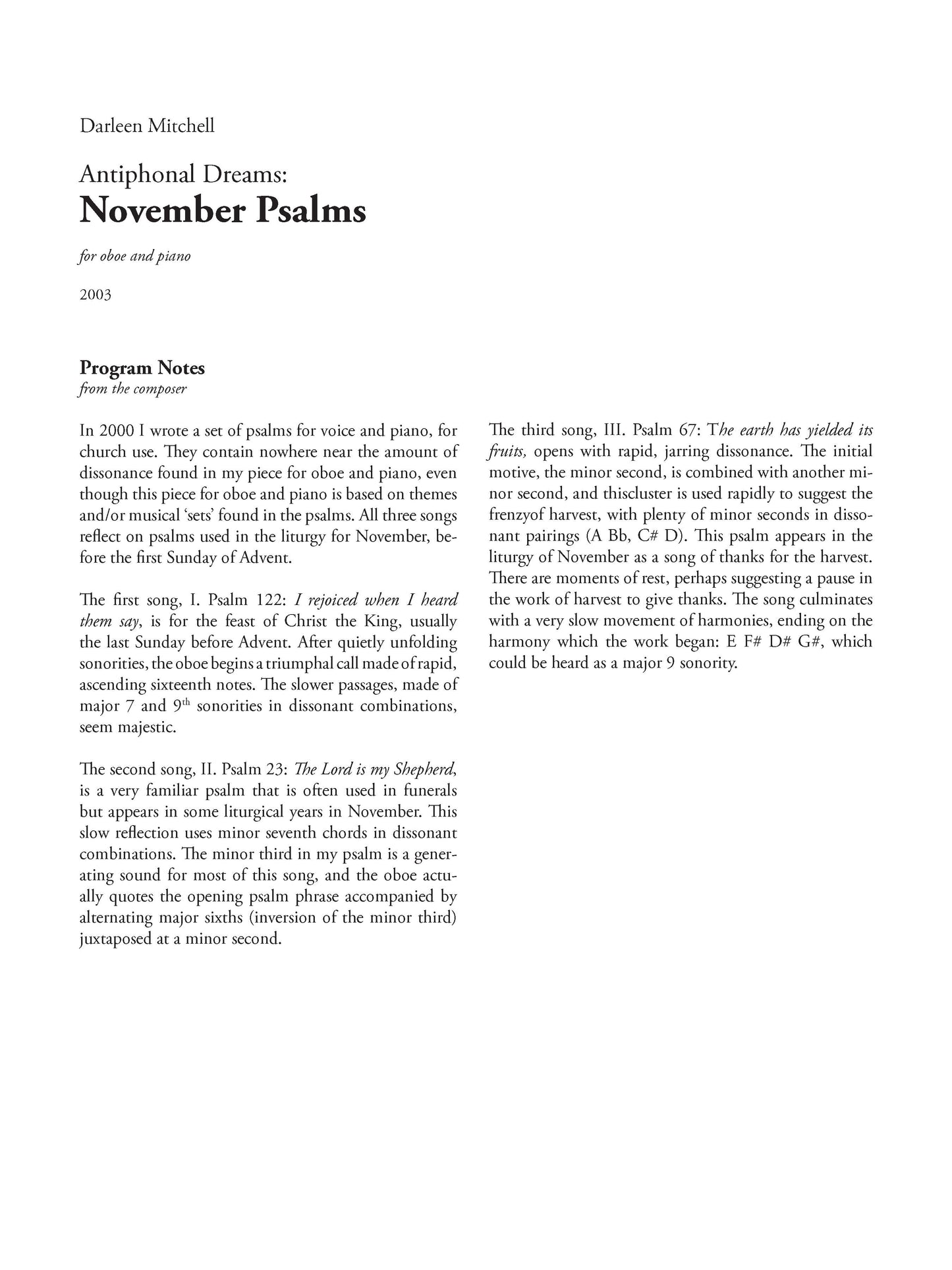 Antiphonal Dreams: November Psalms