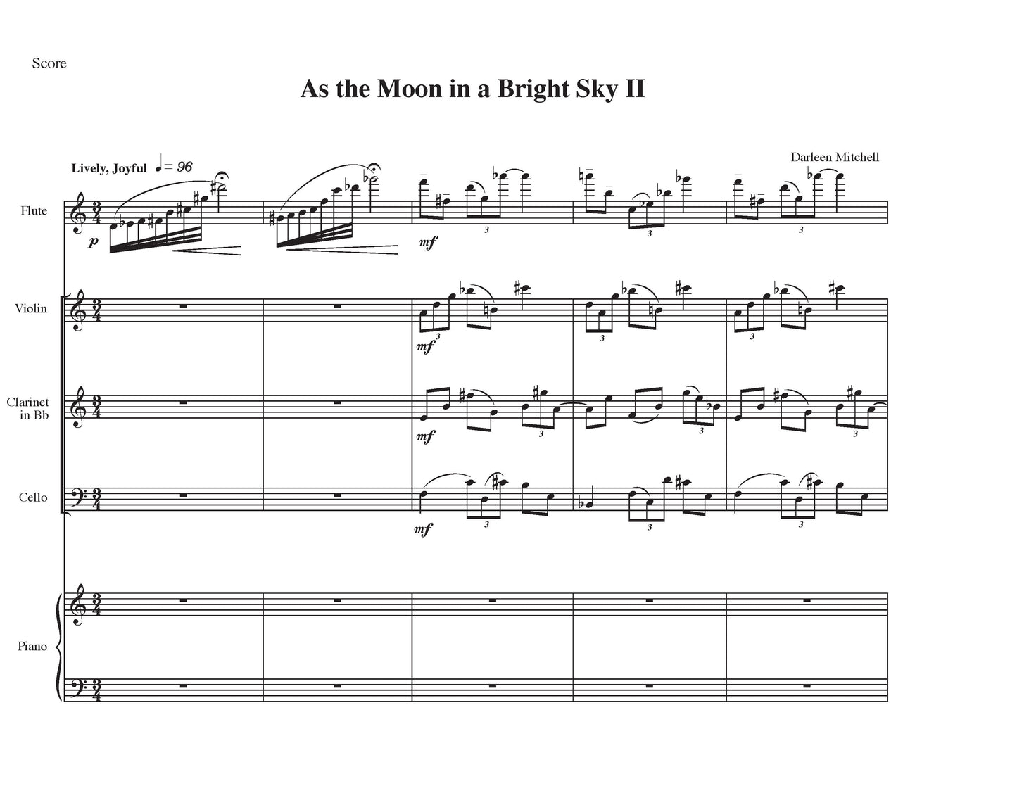 AS THE MOON IN THE BRIGHT SKY II (WITH CLARINET)