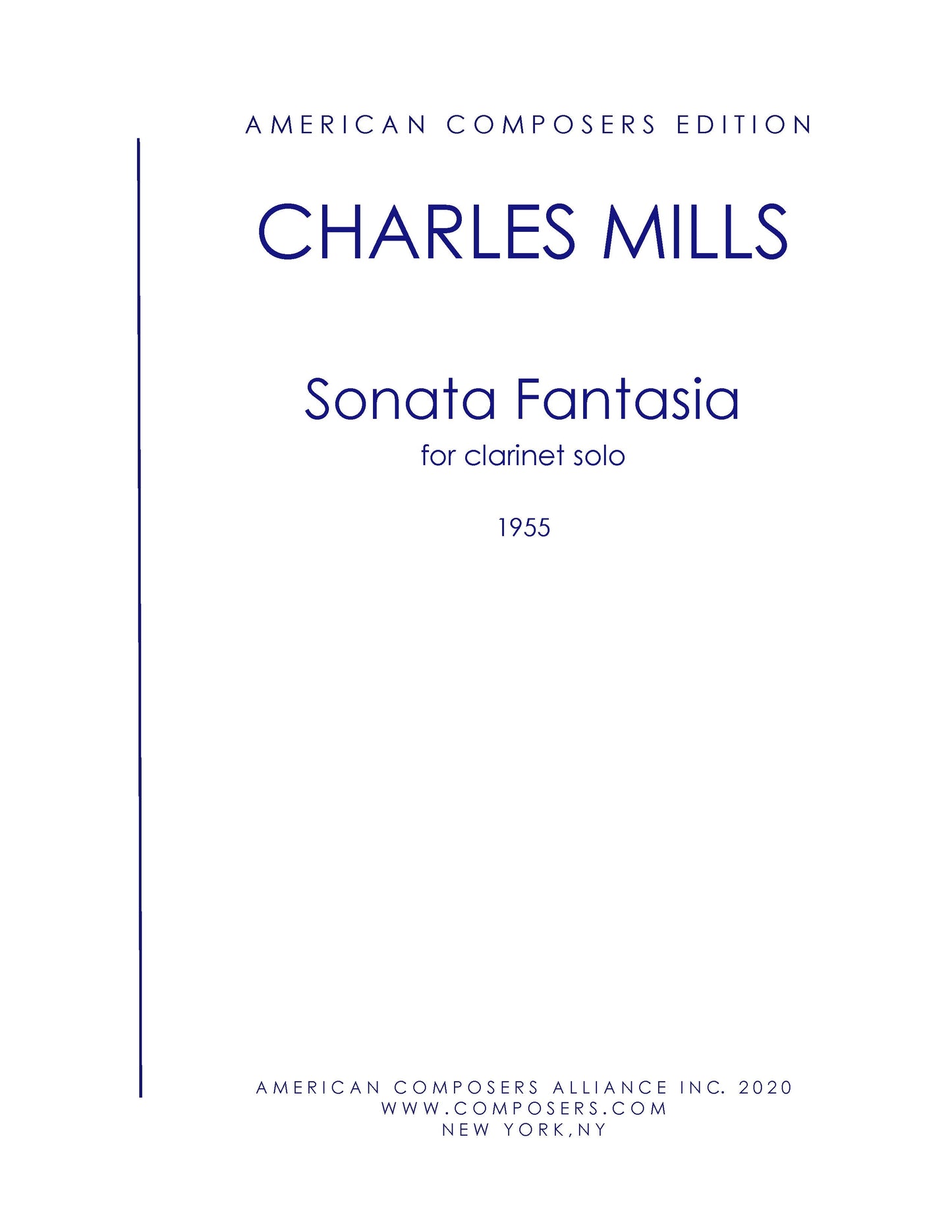 Sonata Fantasia For Clarinet Solo