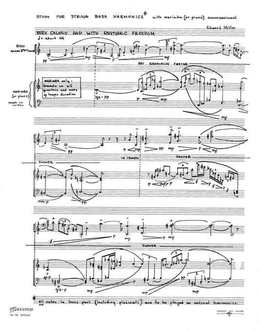 Study For String Bass Harmonics