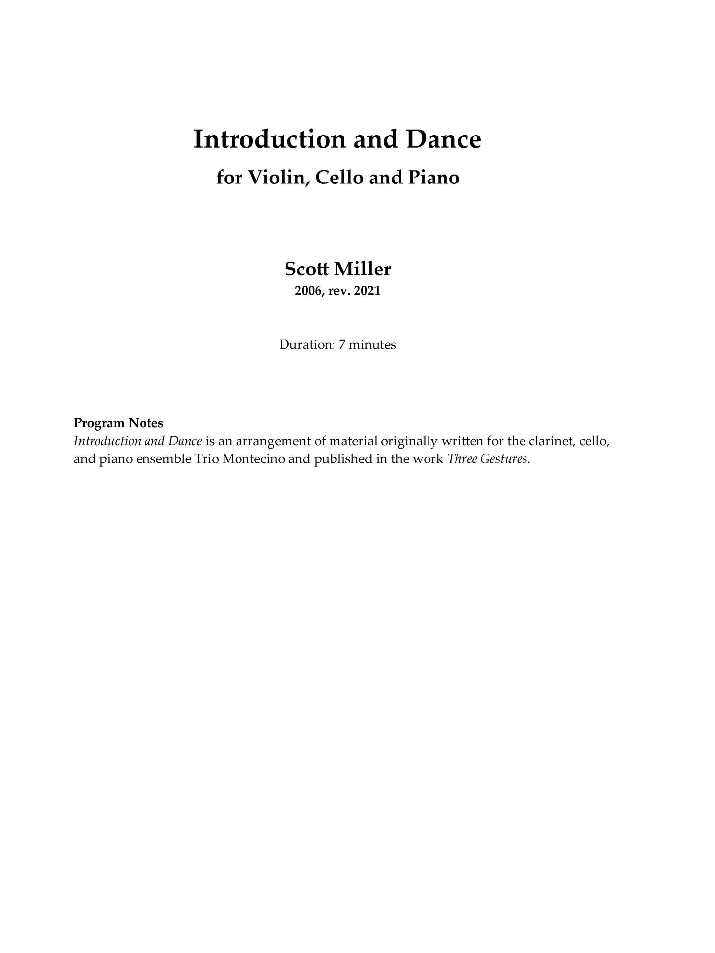 Introduction and Dance