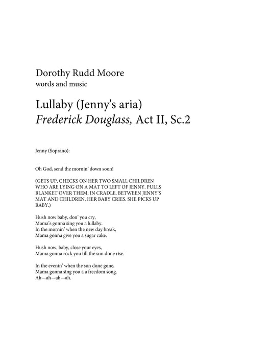 LULLABY from the opera Frederick Douglass - song version