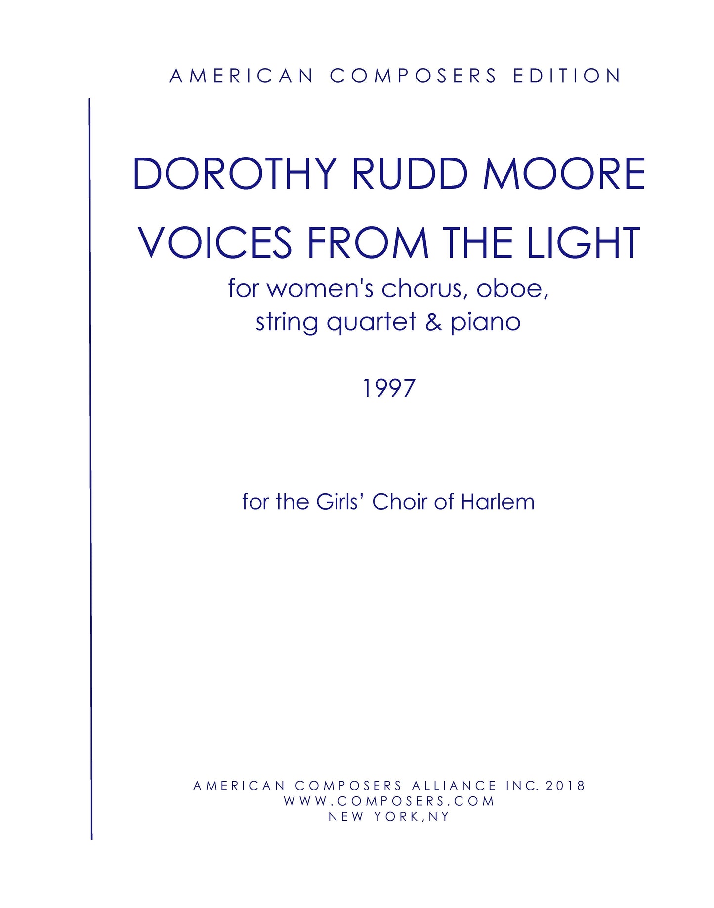 Voices From The Light - Full Score