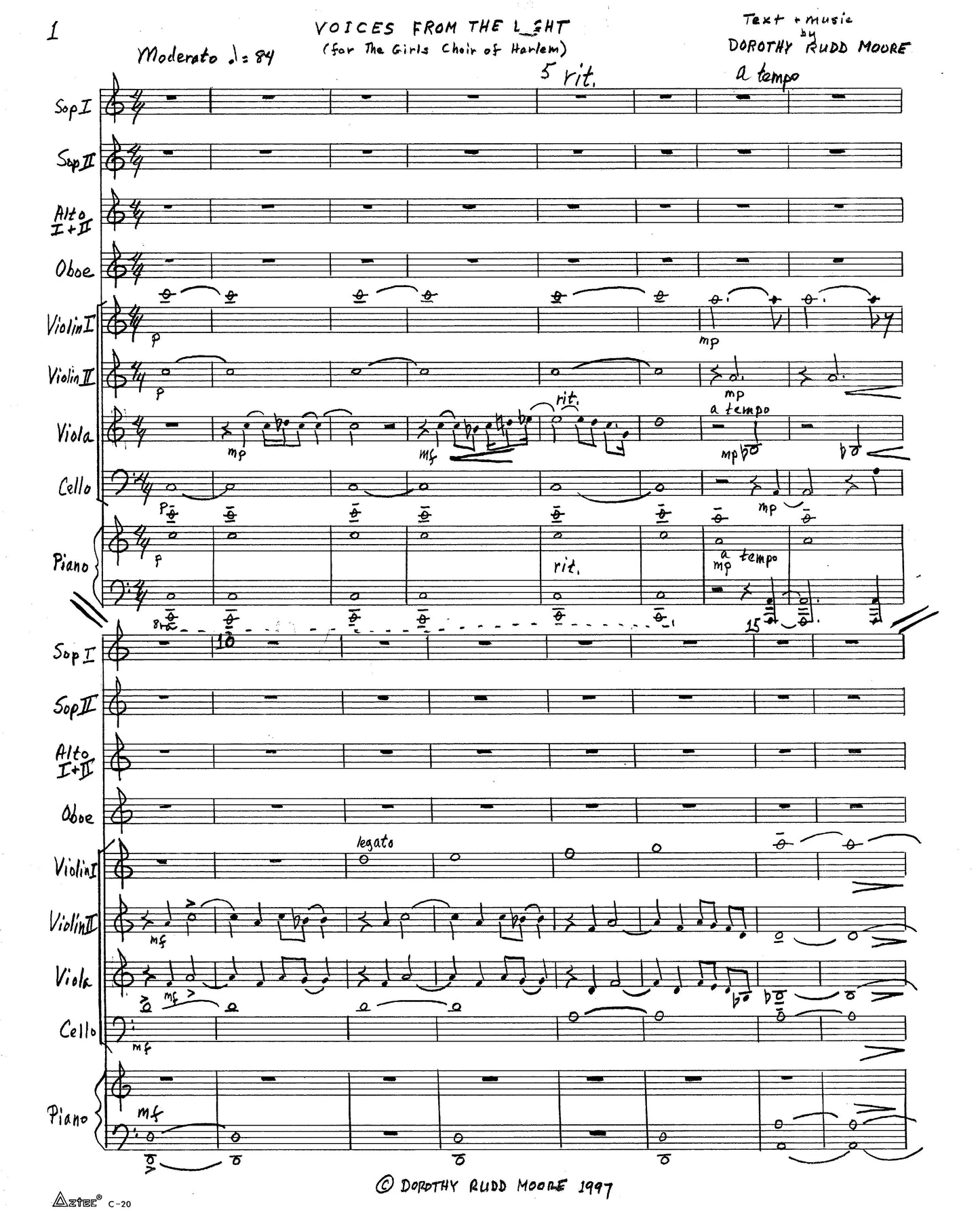 Voices From The Light - Full Score