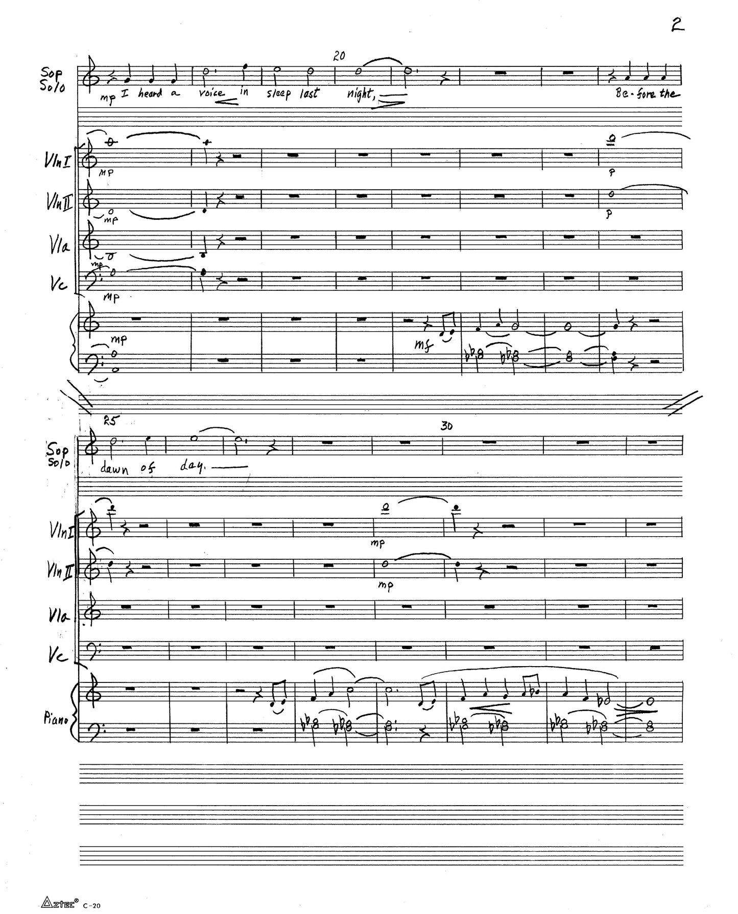 Voices From The Light - Full Score