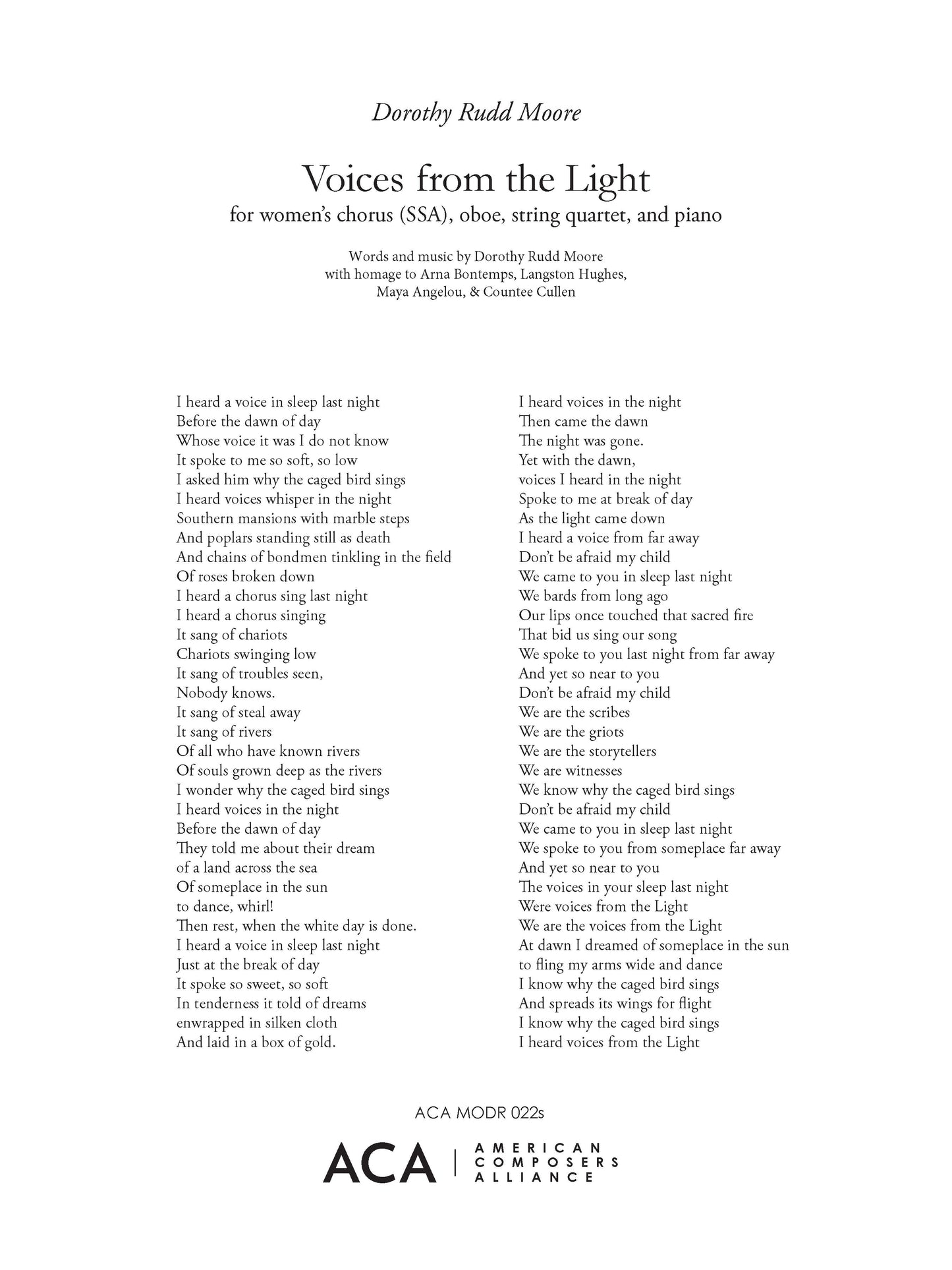 Voices From The Light - Set Of Instrumental Parts