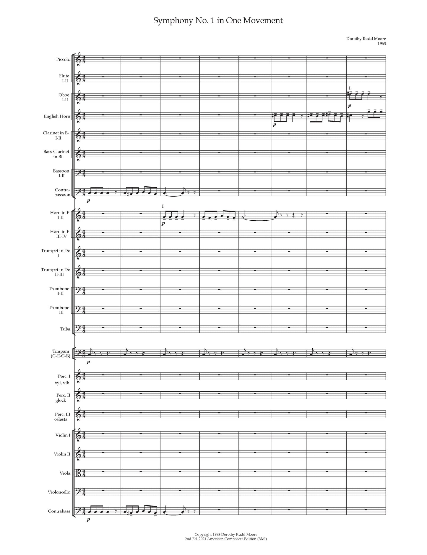 SYMPHONY NO.1 in one movement for orchestra