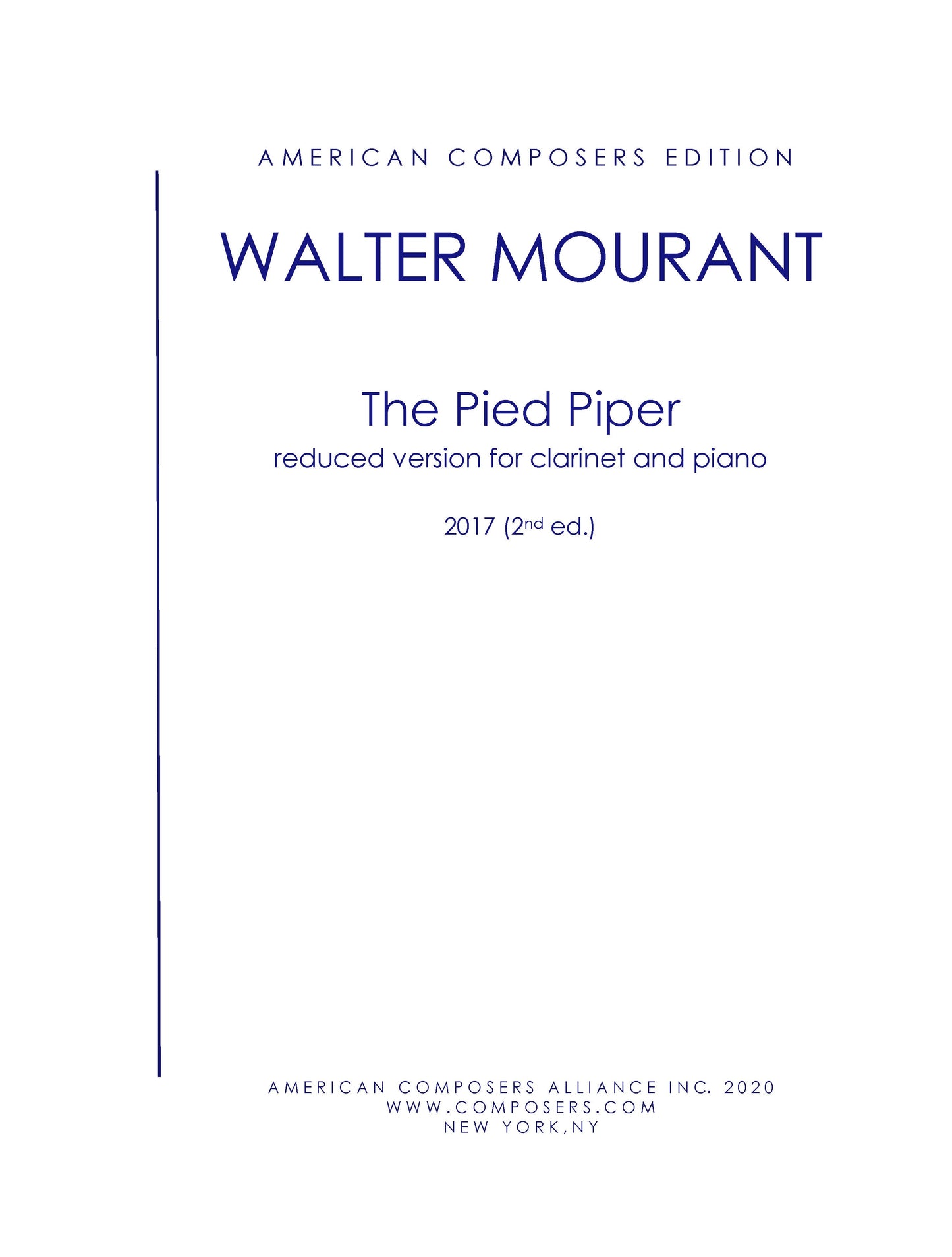 Pied Piper - Clarinet And Piano (Reduction)