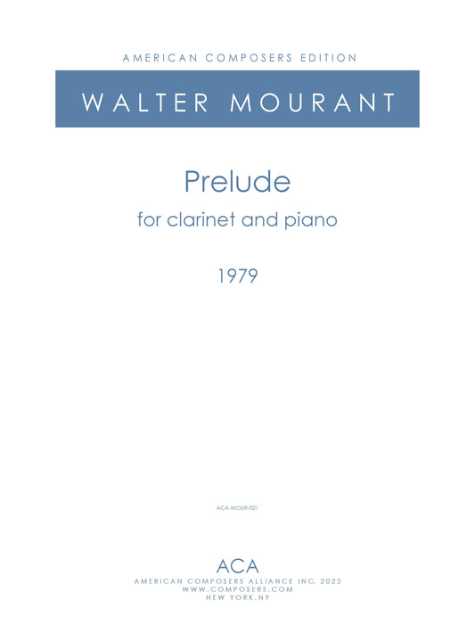 Prelude For Clarinet And Piano