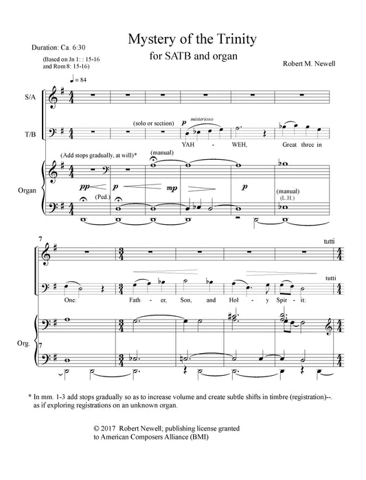 MYSTERY OF THE TRINITY (satb)