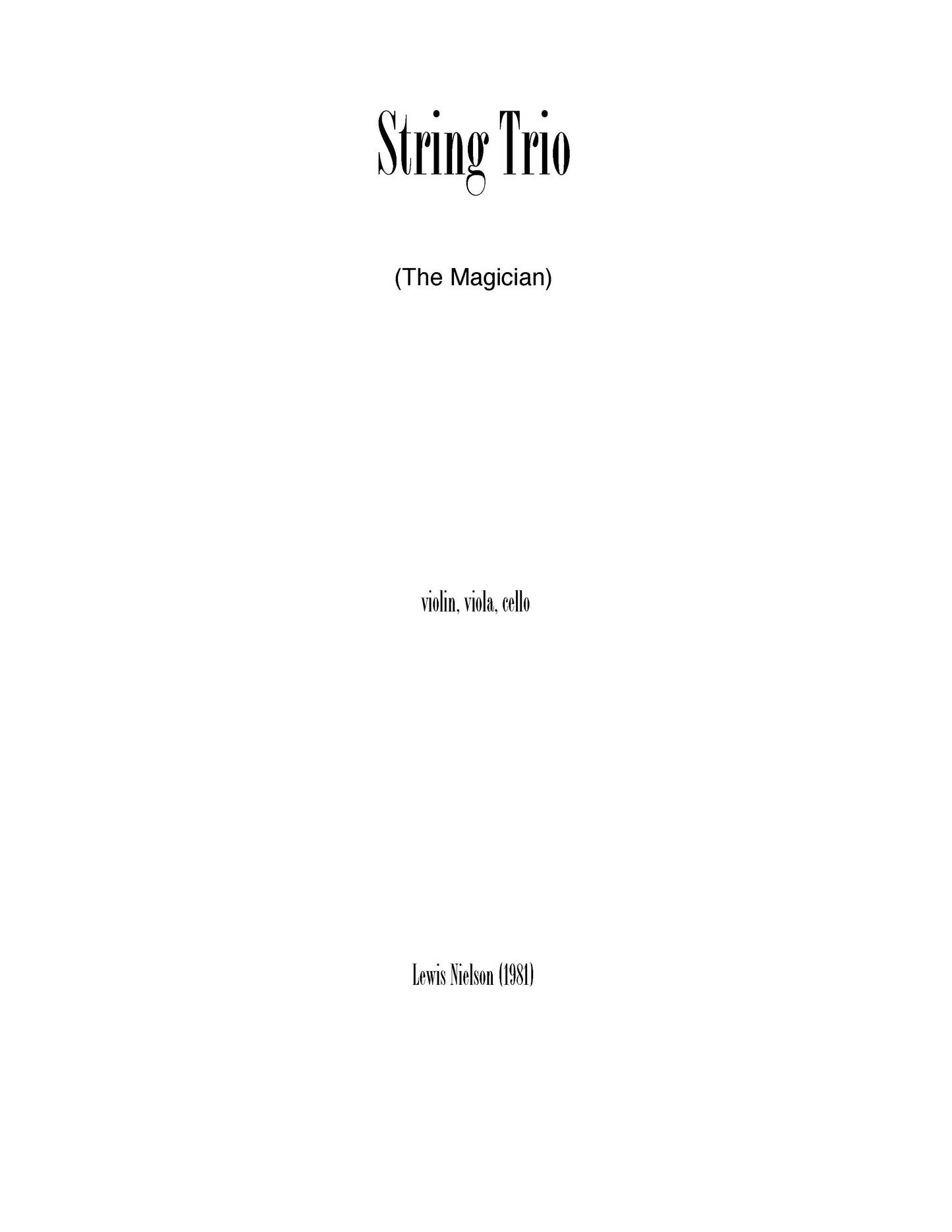 STRING TRIO - the magician