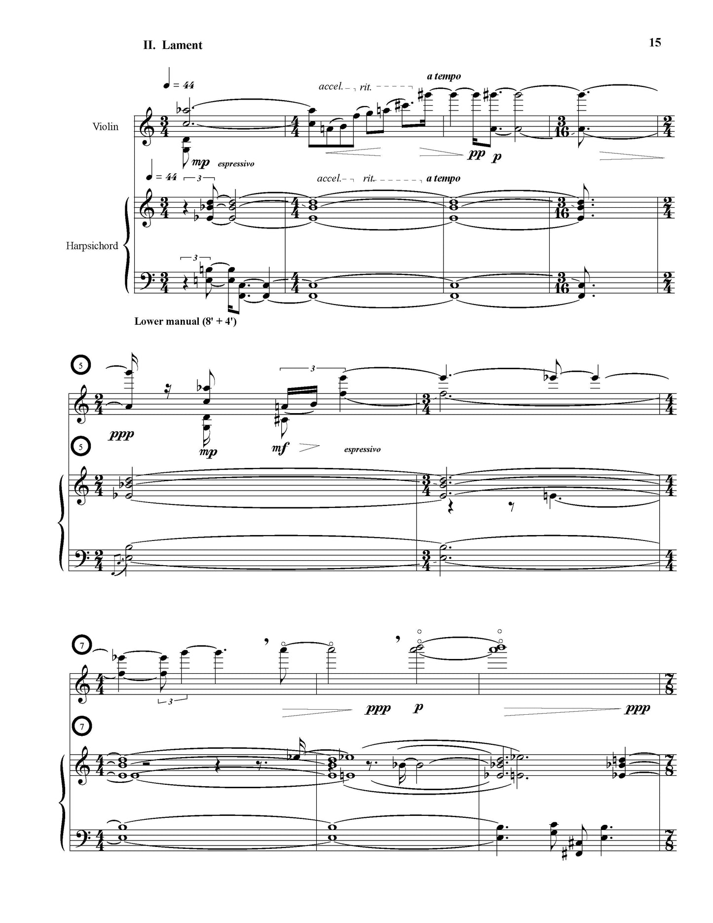 Four Movements for Violin and Harpsichord