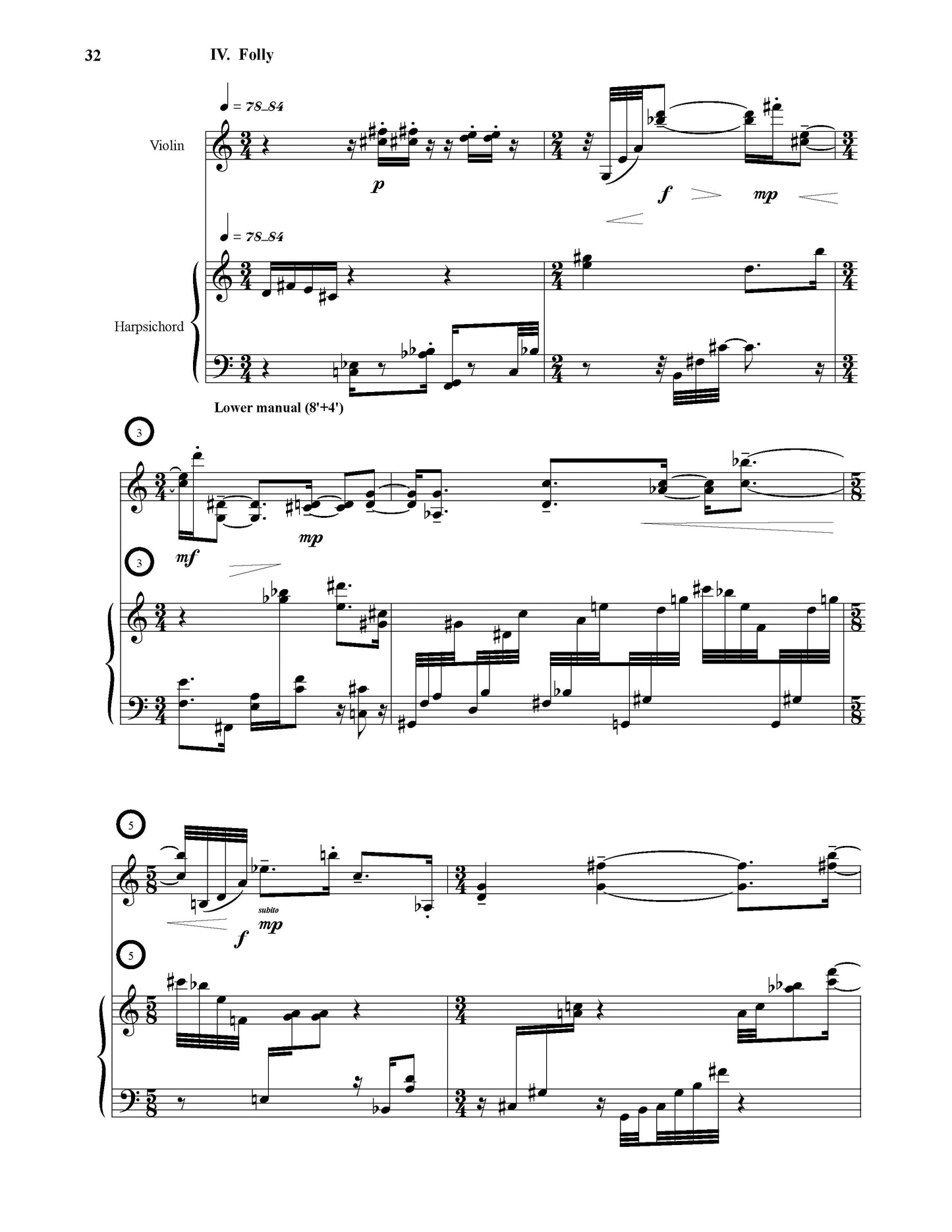 Four Movements for Violin and Harpsichord