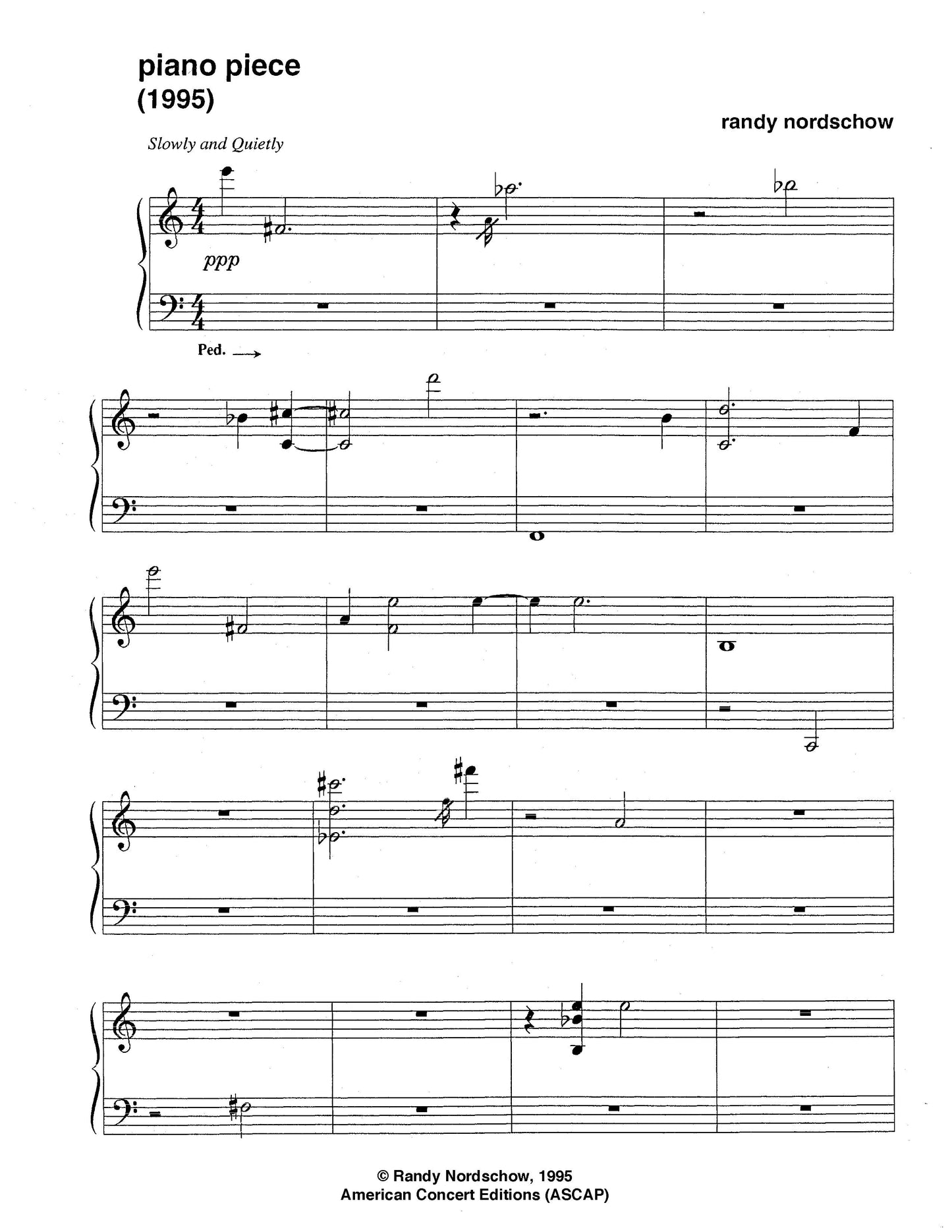 Piano Piece (1995) for Brett Terrien