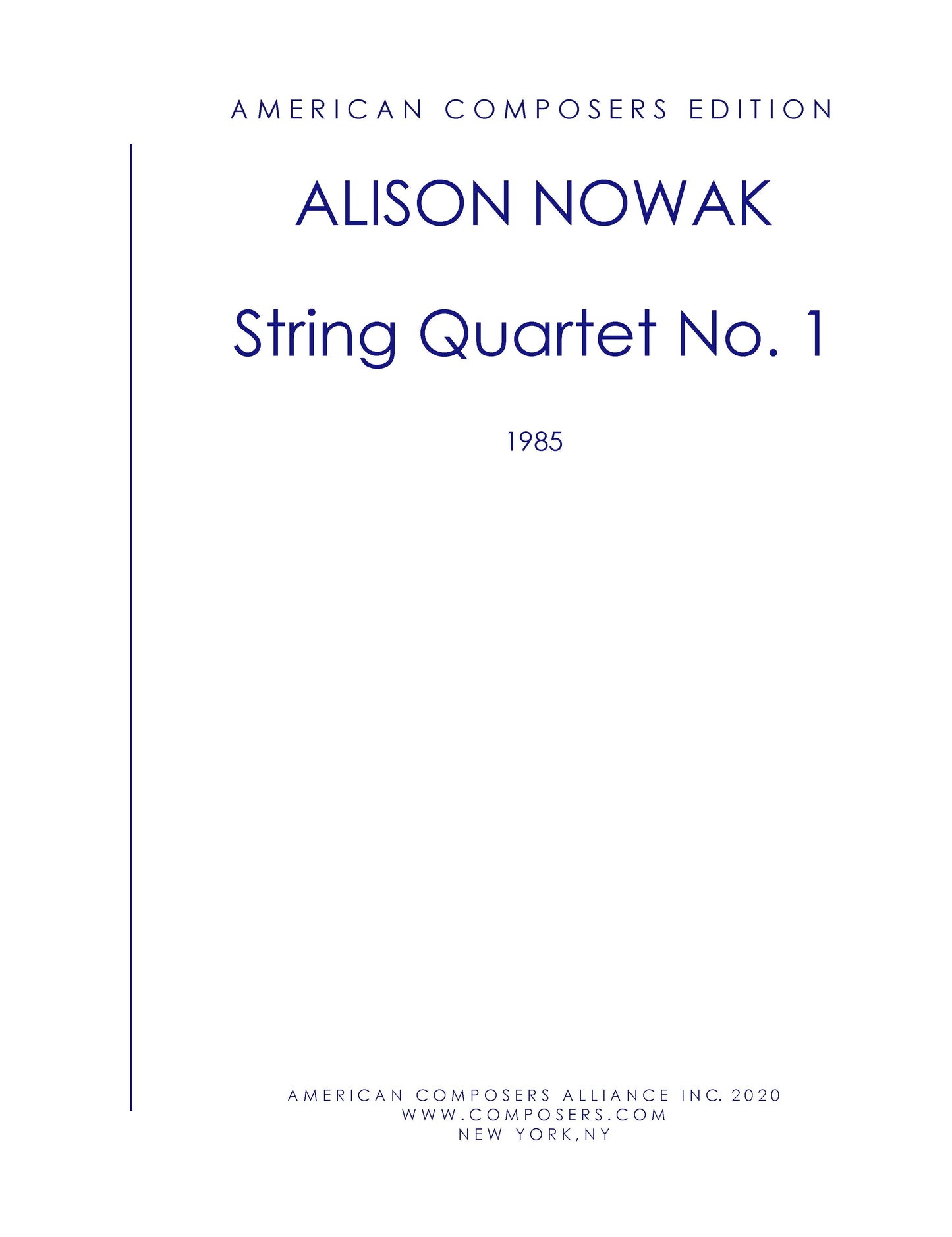 STRING QUARTET NO.1