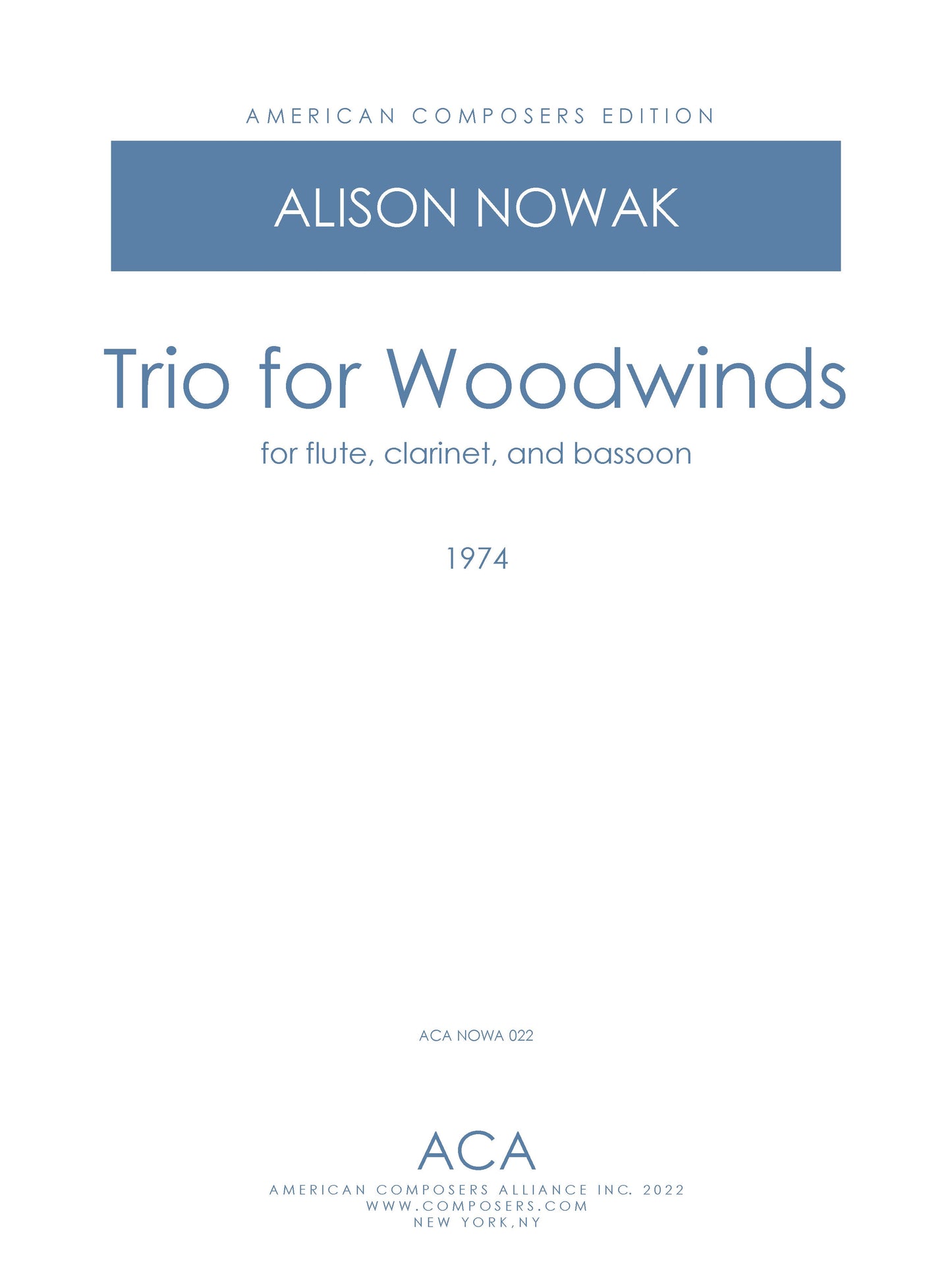 TRIO FOR WOODWINDS