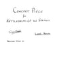 CONCERT PIECE FOR KETTLEDRUMS and STRINGS