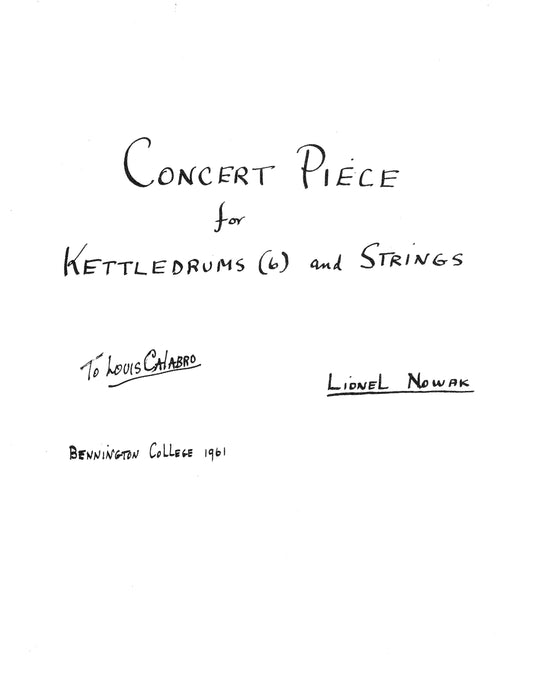 CONCERT PIECE FOR KETTLEDRUMS and STRINGS