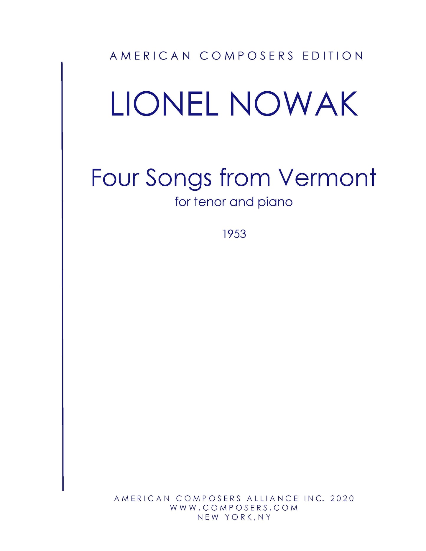 FOUR SONGS FROM VERMONT