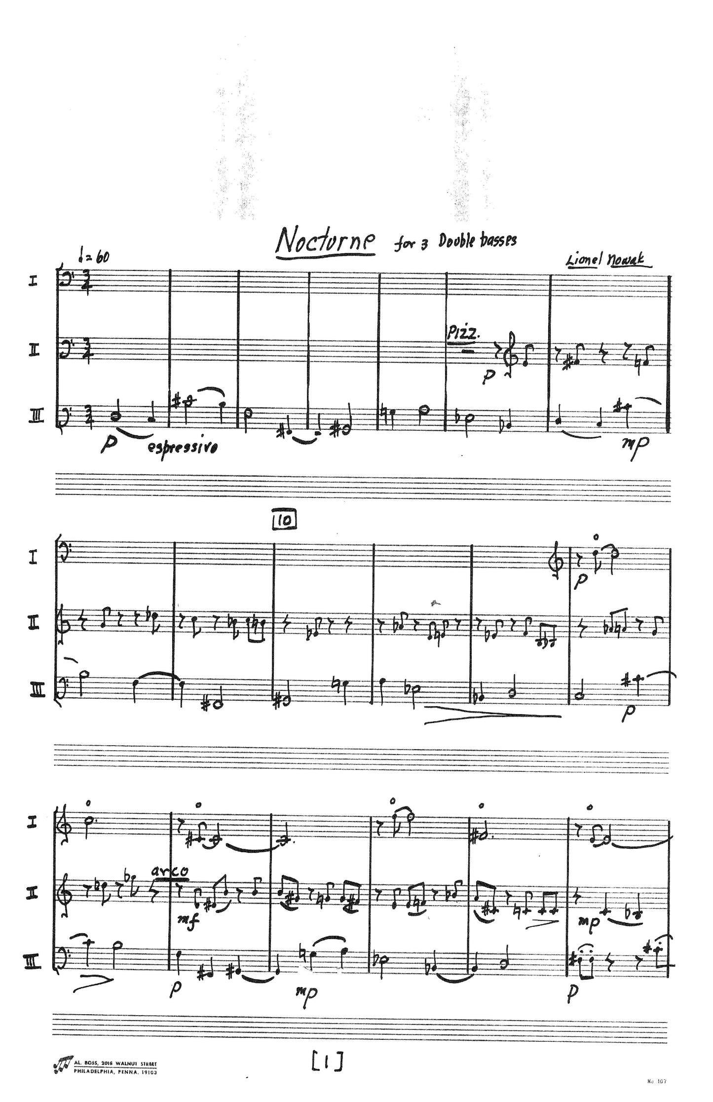 NOCTURNE for Three Double Basses