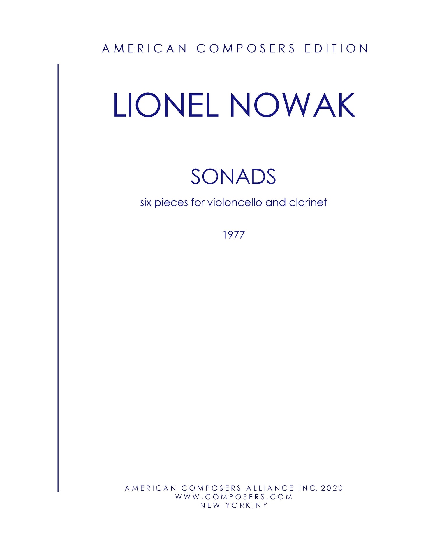 SONADS for Clarinet and Cello