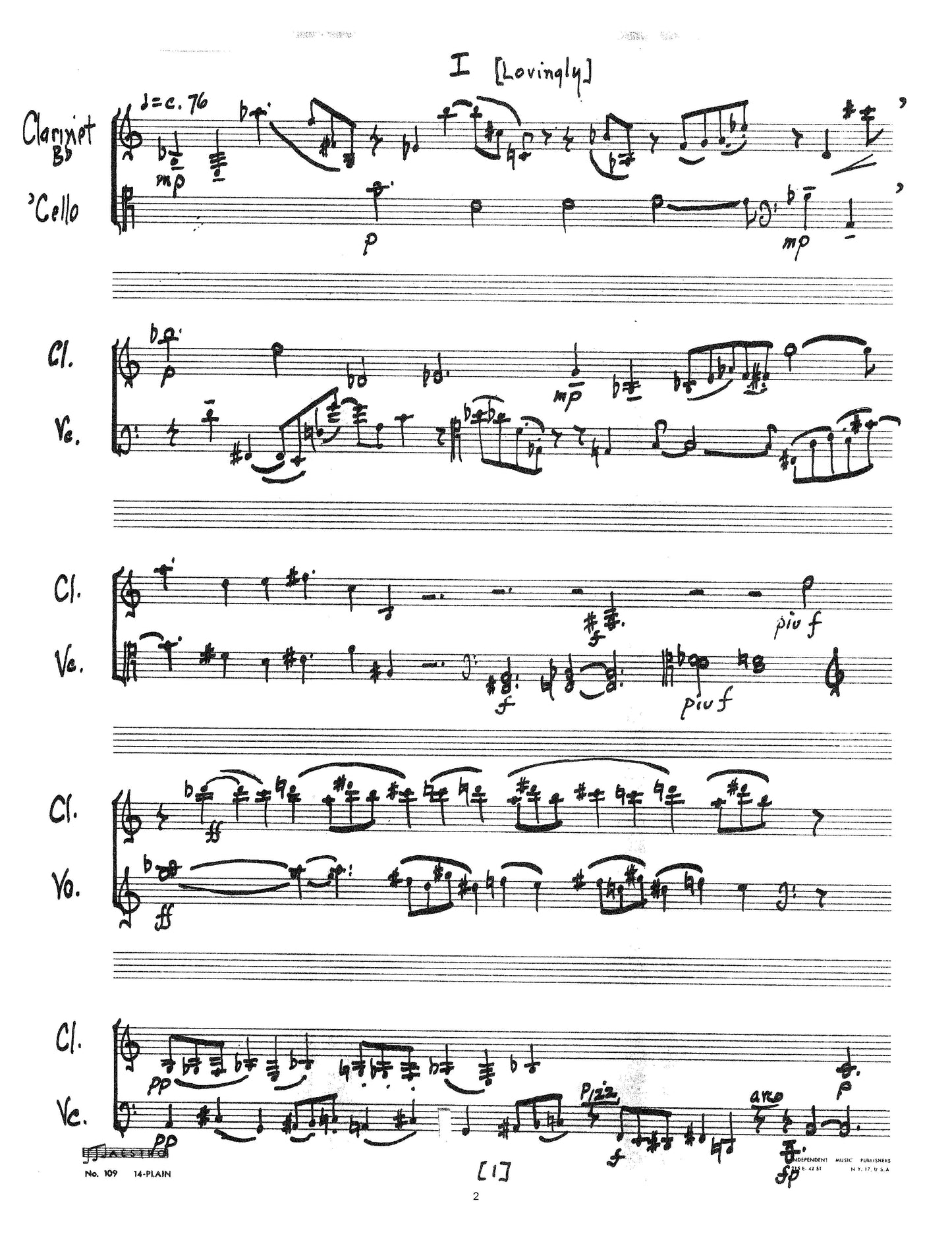 SONADS for Clarinet and Cello