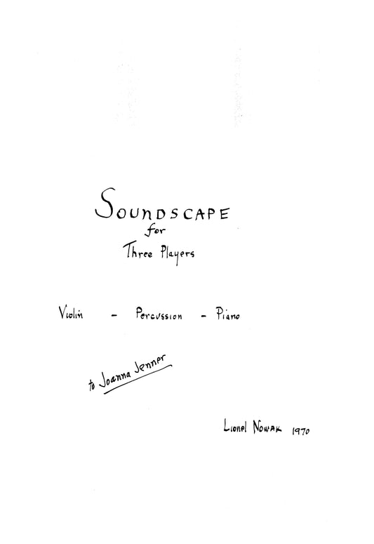 SOUNDSCAPE for Three Players (Violin, Perc, Piano)